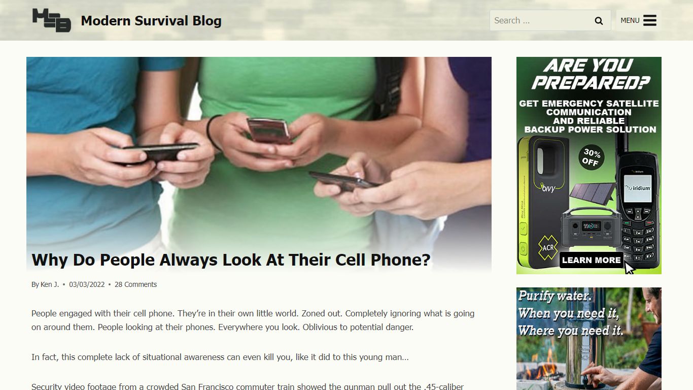 Why Do People Always Look At Their Cell Phone? - Modern Survival Blog